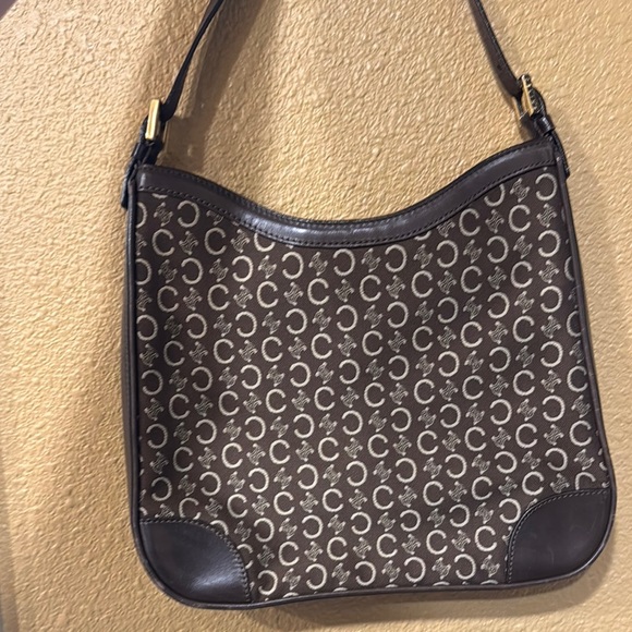 Celine Brown Shoulder Bag with Geometric Pattern - Picture 2 of 13